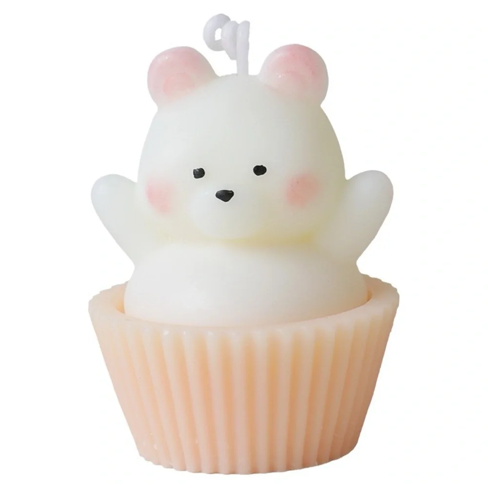 Cute Bear Cupcake Candle